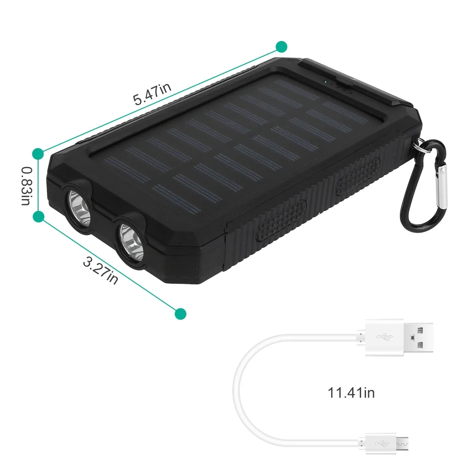 10000mAh Solar Power Bank External Battery Pack