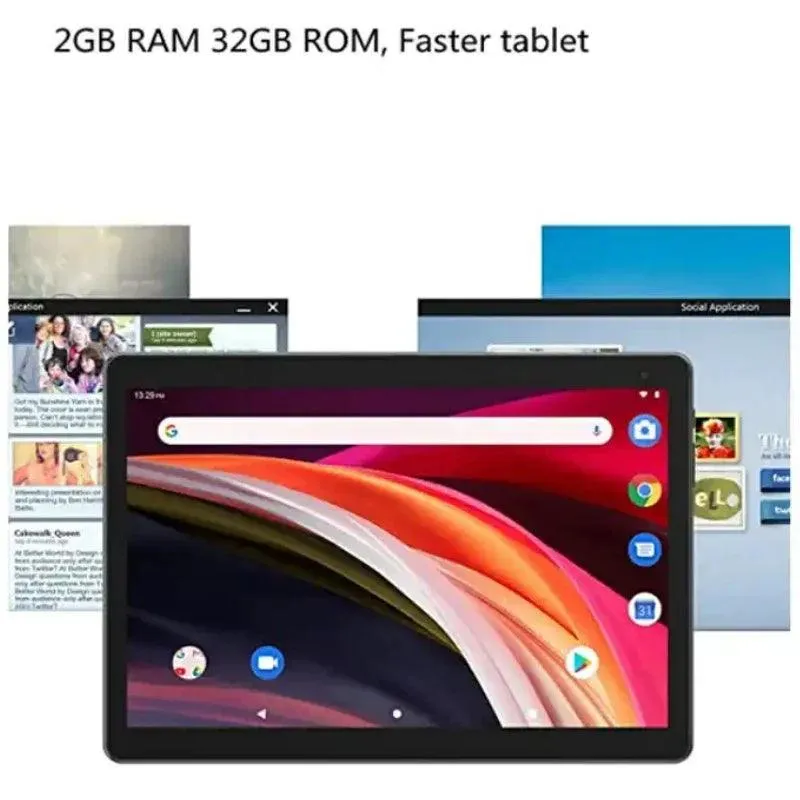 10.1 Inch Android 9.0 Tablet with 3G Calling, 2GB RAM, 32GB Storage, and Free Stylus Pen - Perfect for Work and Play