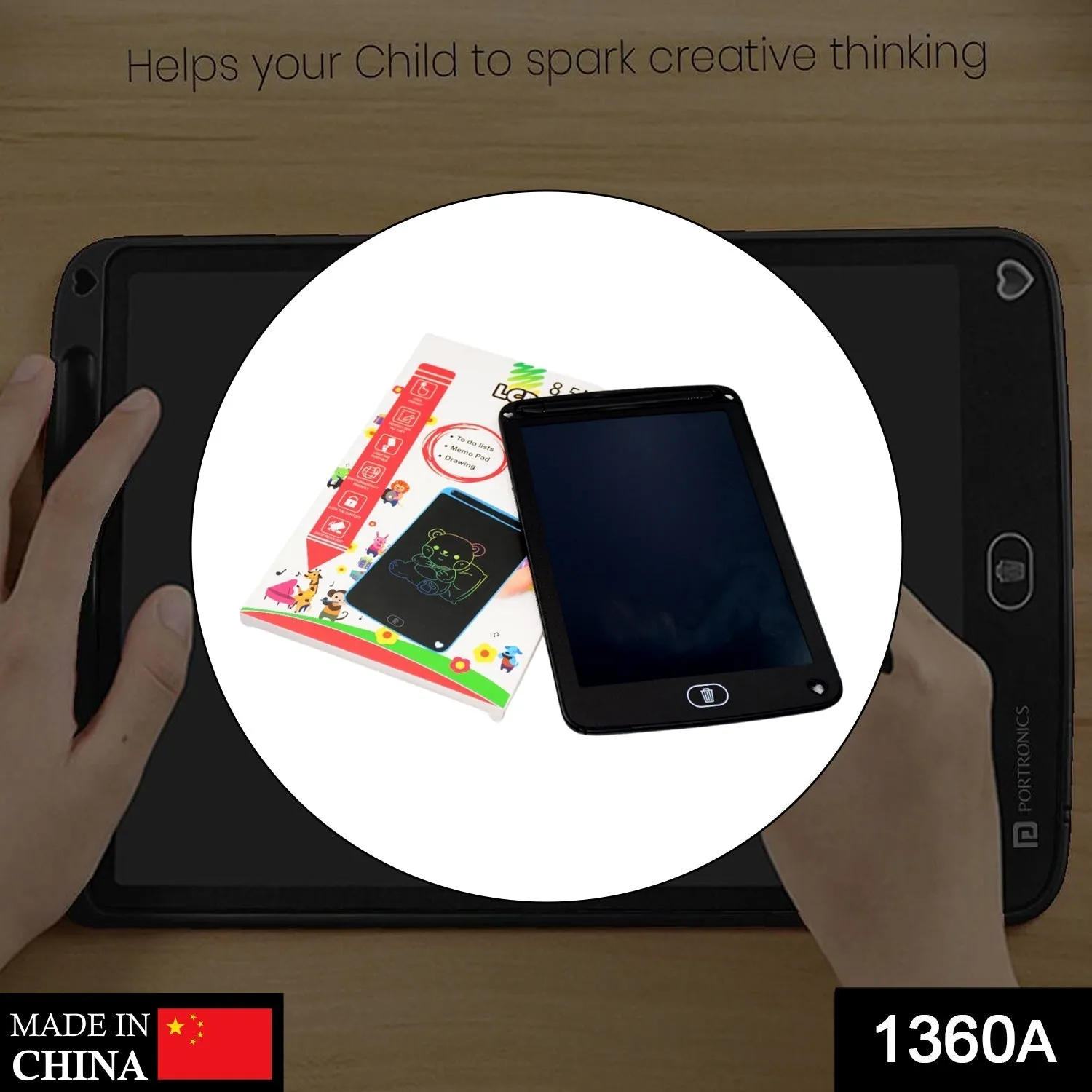 1360A LCD PORTABLE WRITING PAD / TABLET FOR KIDS - 8.5 INCH