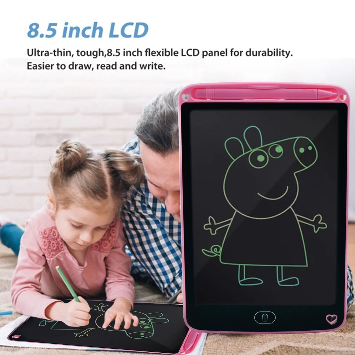 1465 Portable 8.5 LCD Writing Digital Tablet Pad  for Writing / Drawing  ( MultiColor ink )