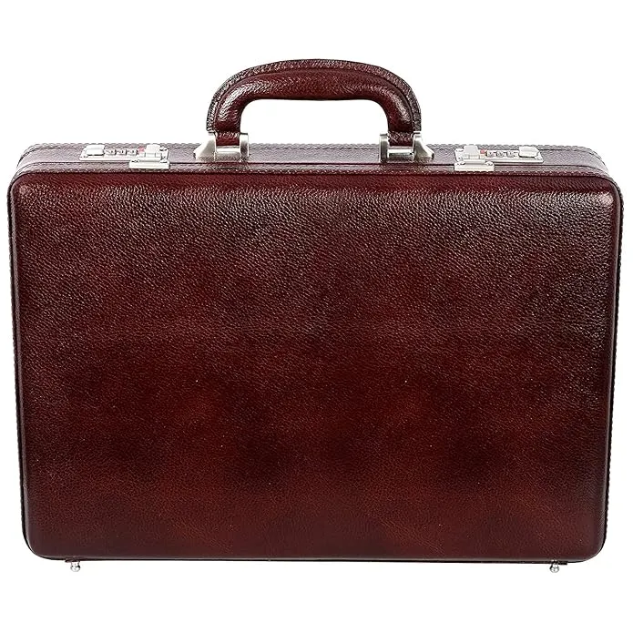 17 Inch All Round Expandable Leather Briefcase for Office