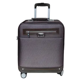 18 inch Small Cabin Trolley Bag - TSA Lock, TPE Wheels | 45L | Brown