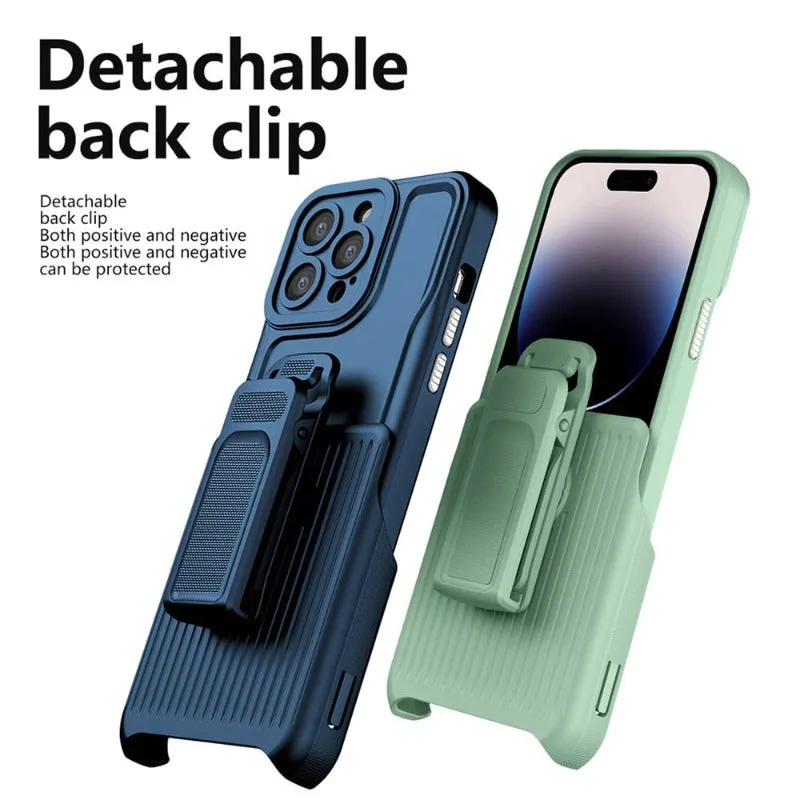 2 in 1 Backpack Clip Stand Holder Phone Case For iPhone