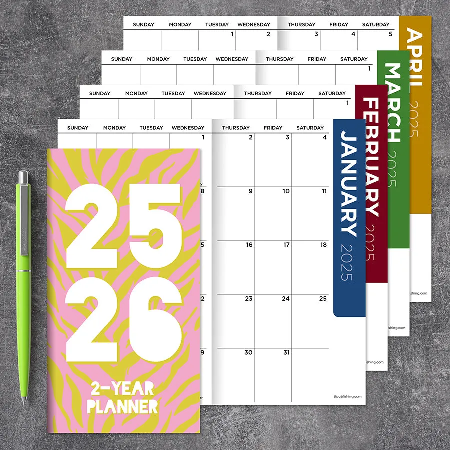 2025-2026 Sassy Zebra Small Monthly Pocket Planner