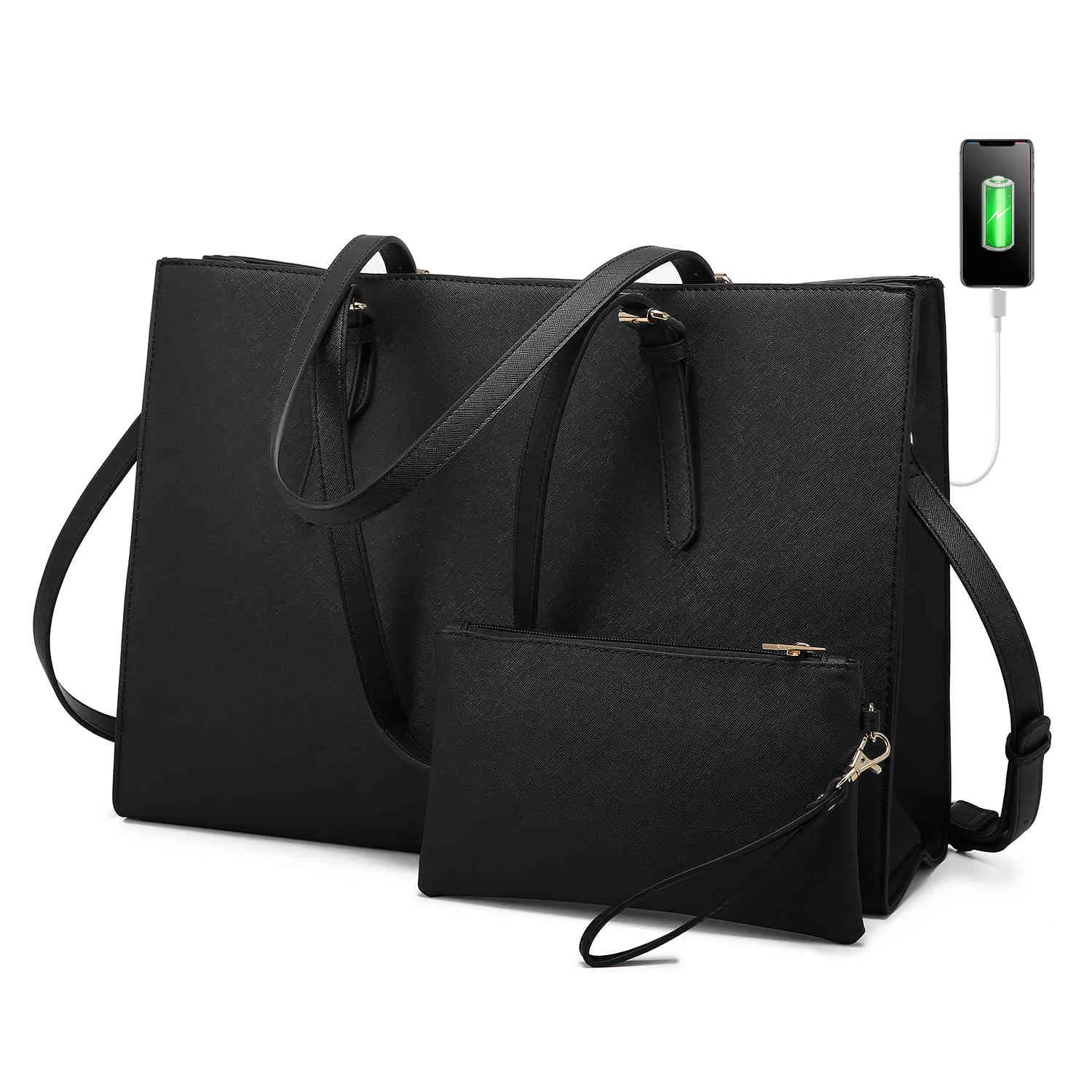 2Pcs Laptop Shoulder Bag, 15.6"