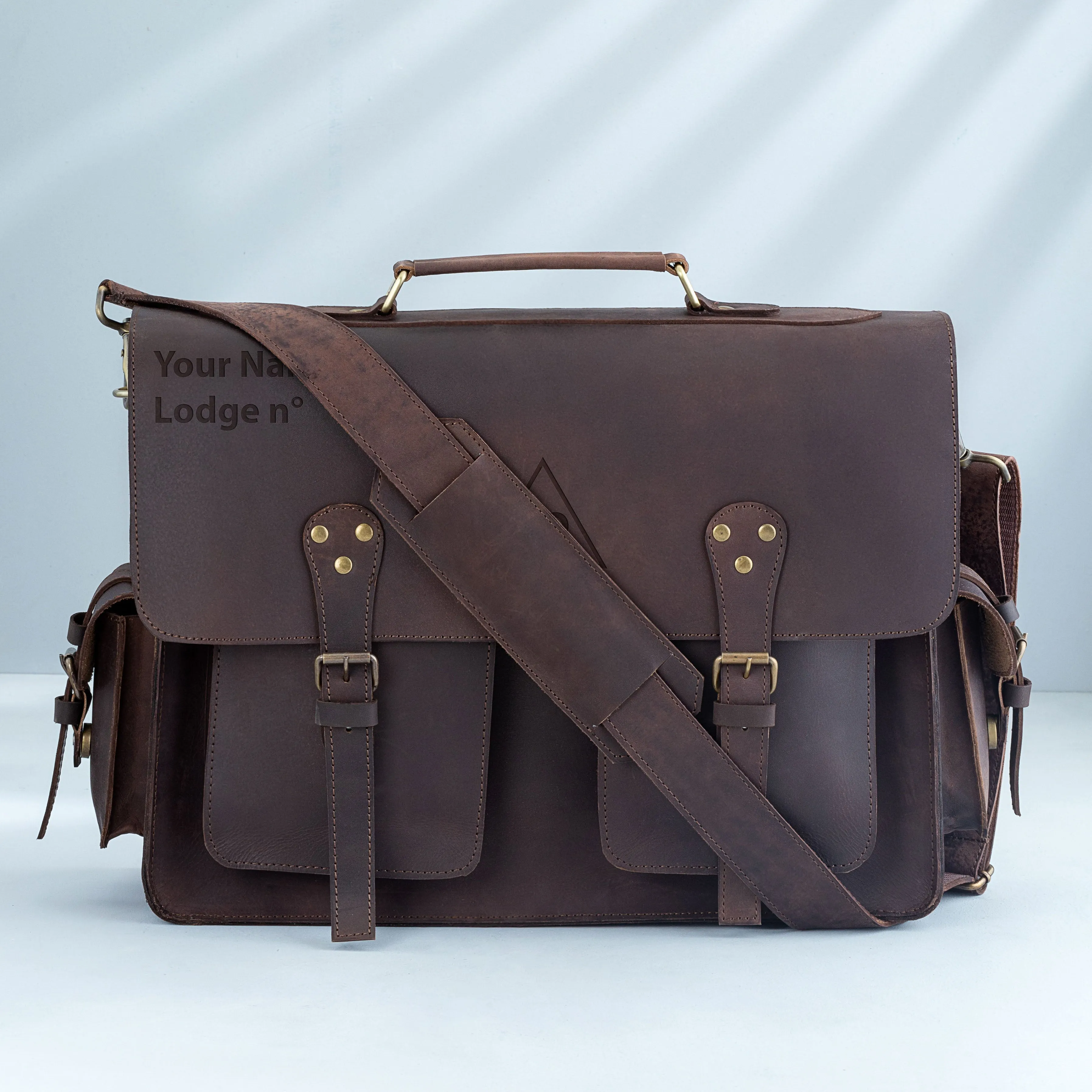 32nd Degree Scottish Rite Briefcase - Handmade Leather