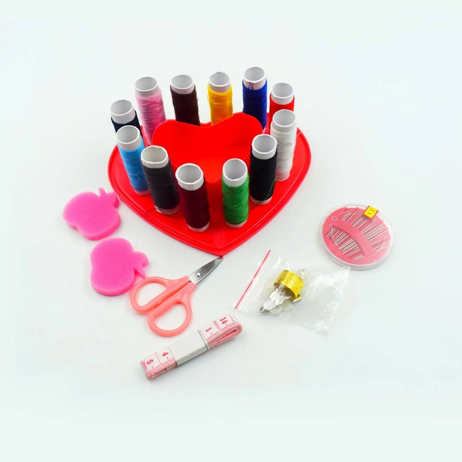 6045 Heart-Shaped Sewing Box Multi-Functional Convenient Sewing Tools