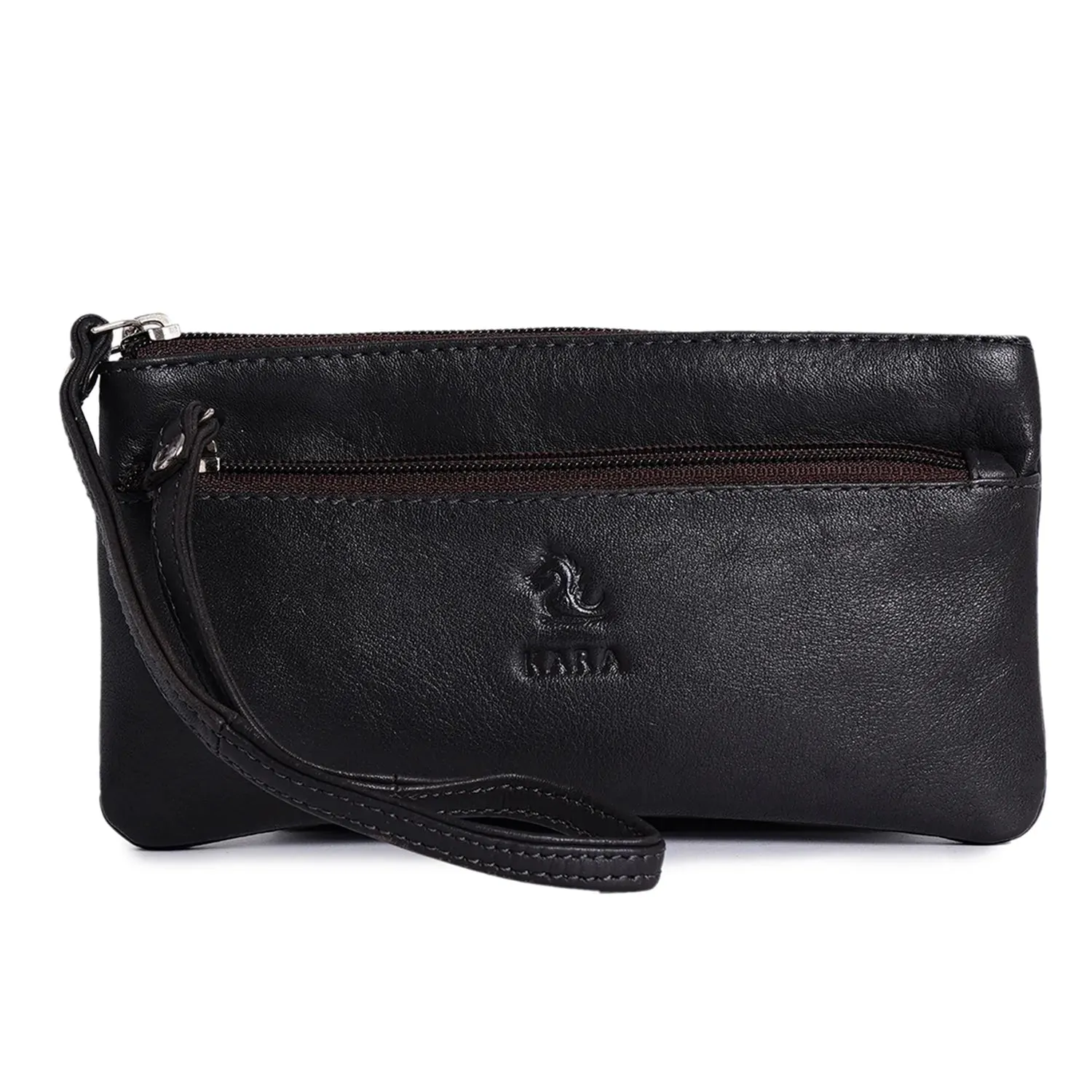 7027 Black Leather Hand Pouch