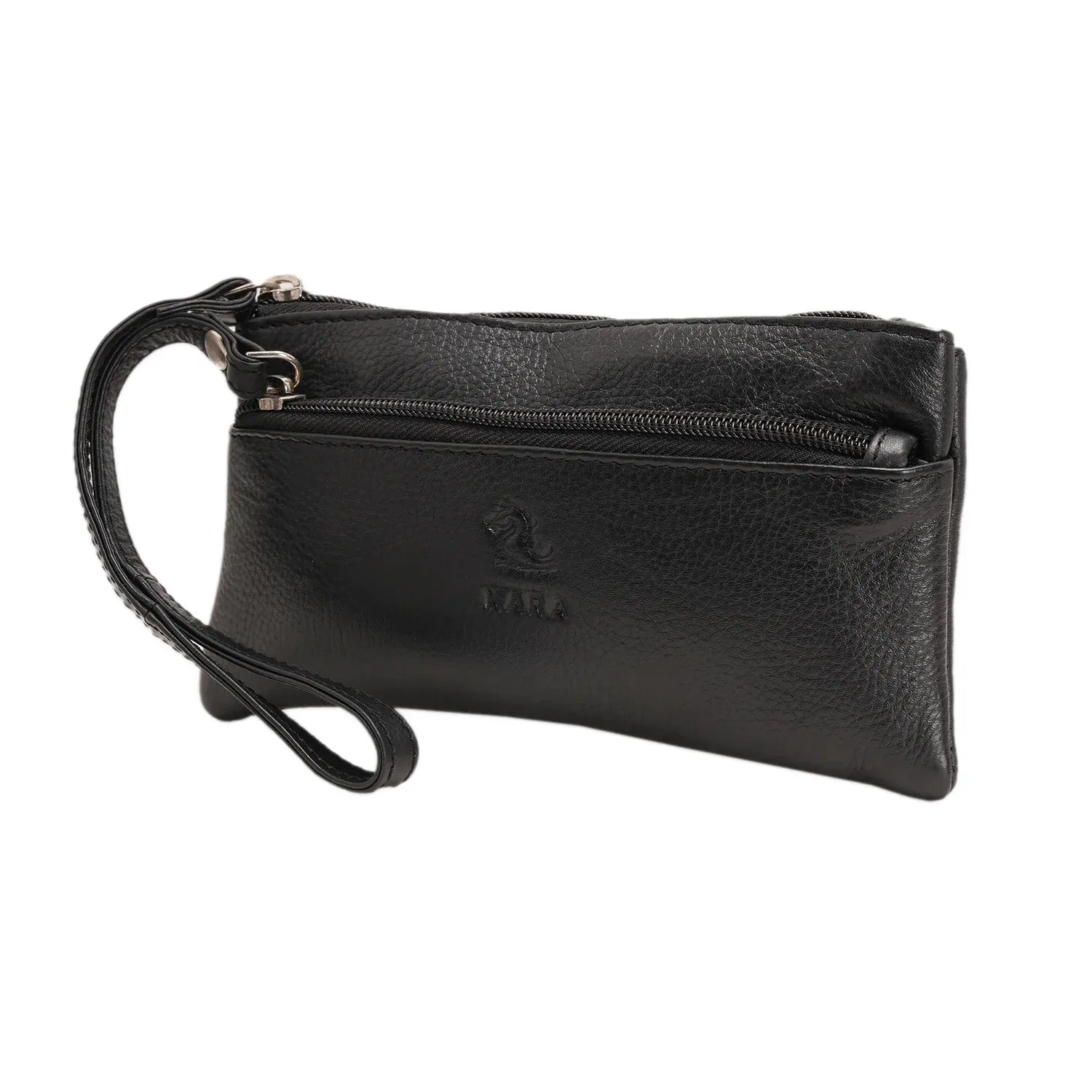 7027 Black Leather Hand Pouch