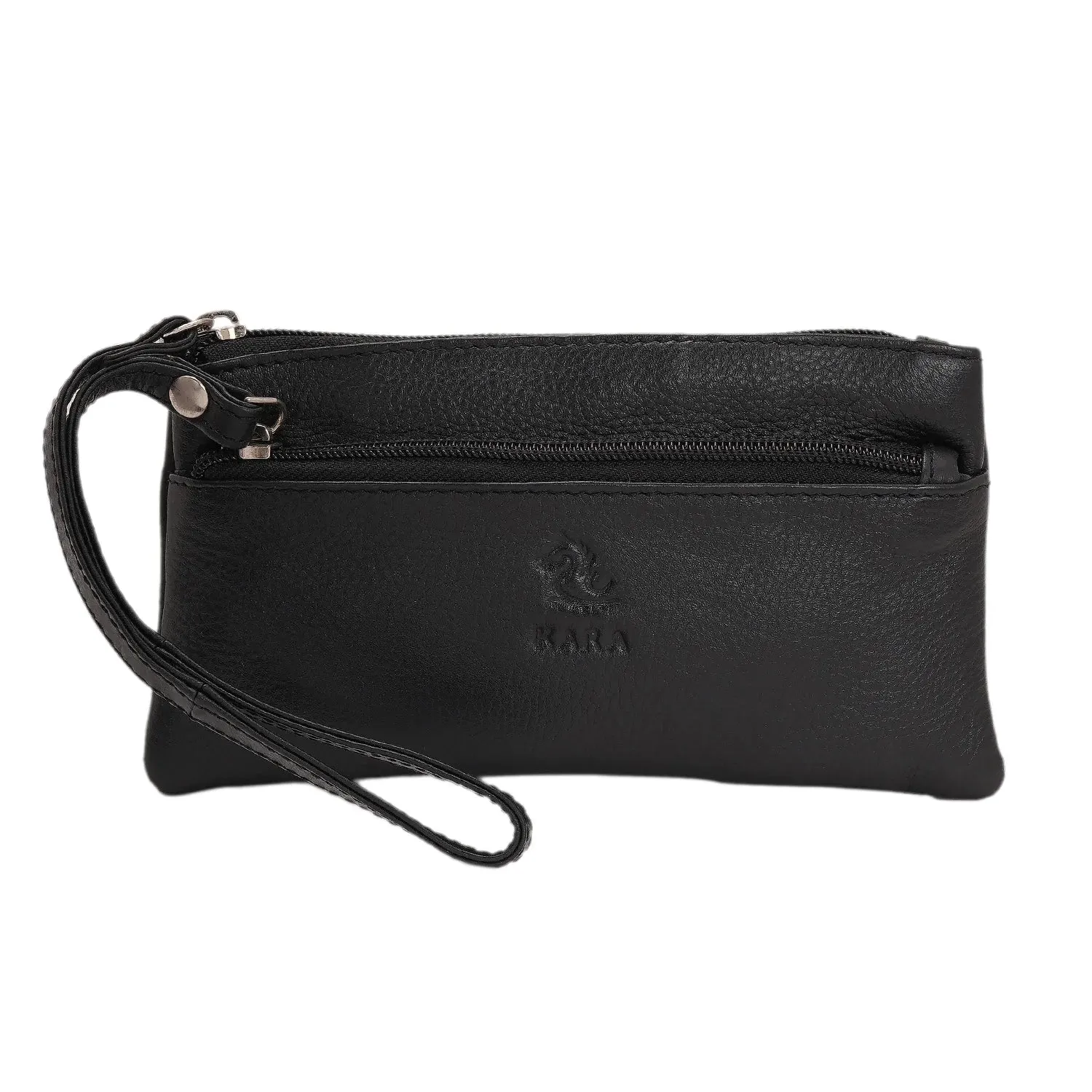 7027 Black Leather Hand Pouch