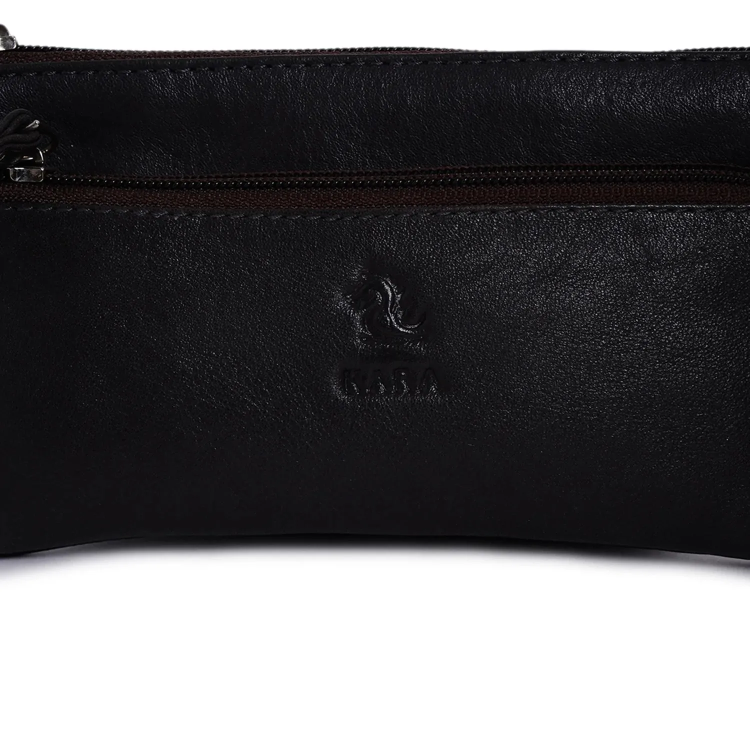 7027 Black Leather Hand Pouch