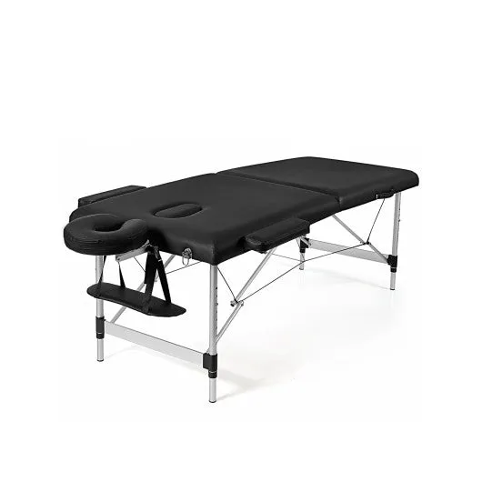 84 Inch L Portable Adjustable Massage Bed with Carry Case for Facial Salon Spa -Black