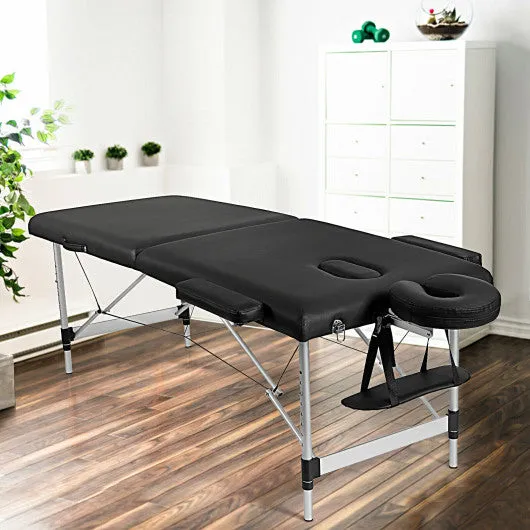 84 Inch L Portable Adjustable Massage Bed with Carry Case for Facial Salon Spa -Black