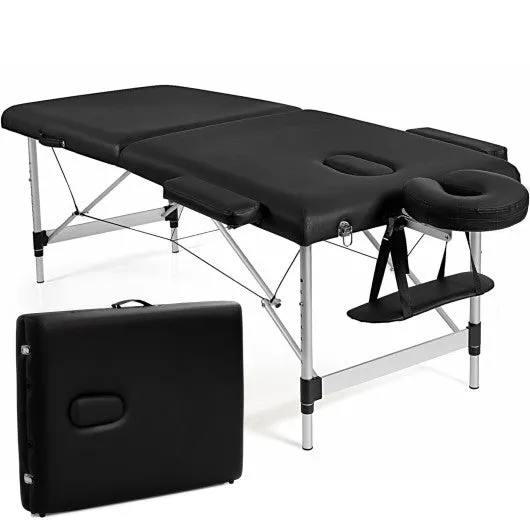 84 Inch L Portable Adjustable Massage Bed with Carry Case for Facial Salon Spa -Black