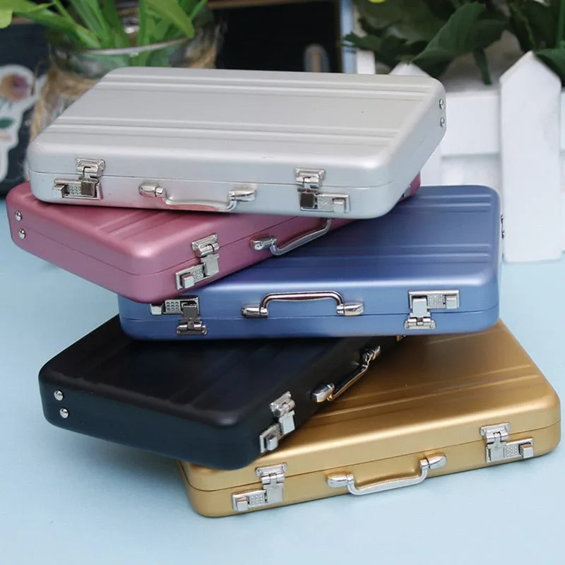 Aluminum Storage Box Business ID Credit Card Holder Mini Suitcase Bank Card Box Holder