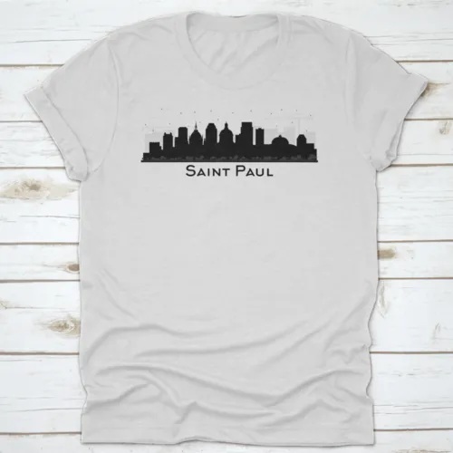 Amazing Black Saint Paul Minnesota City Skyline Silhouette Travel