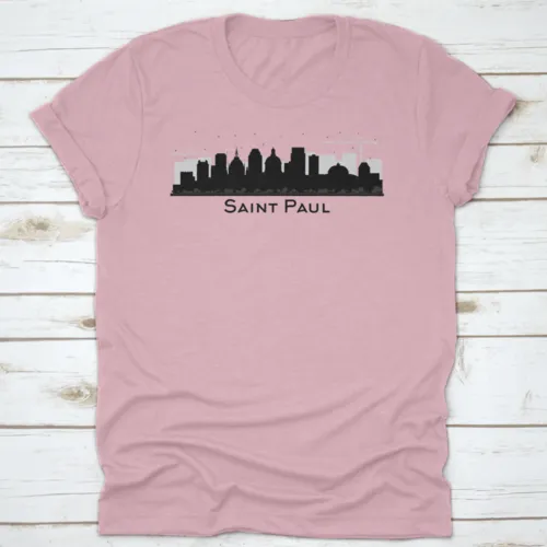 Amazing Black Saint Paul Minnesota City Skyline Silhouette Travel