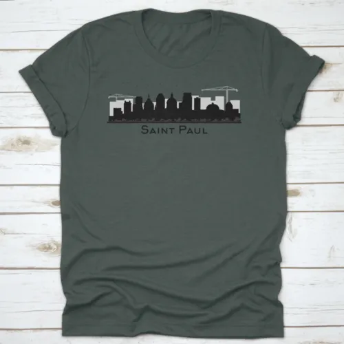 Amazing Black Saint Paul Minnesota City Skyline Silhouette Travel