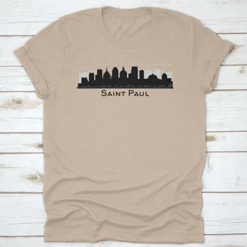 Amazing Black Saint Paul Minnesota City Skyline Silhouette Travel