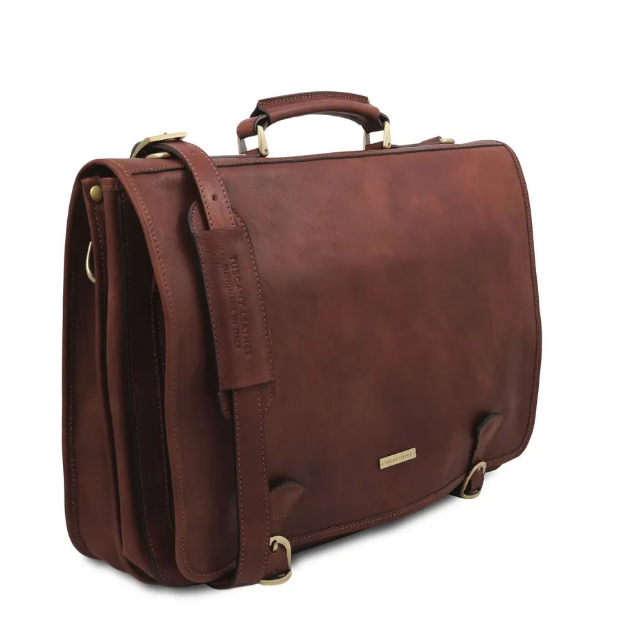 Ancona Mens Leather Messenger Bag