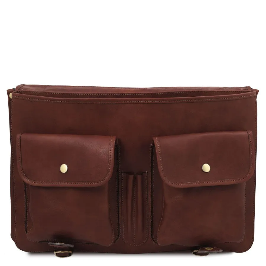 Ancona Mens Leather Messenger Bag