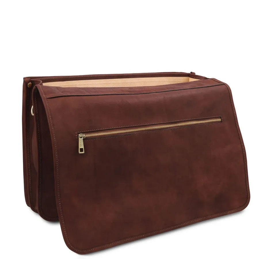 Ancona Mens Leather Messenger Bag