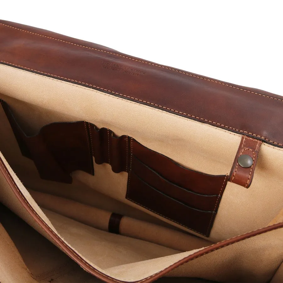 Ancona Mens Leather Messenger Bag