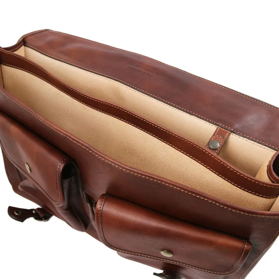 Ancona Mens Leather Messenger Bag