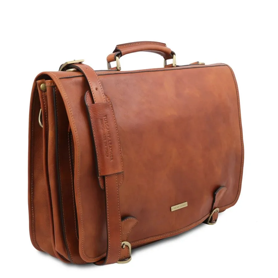 Ancona Mens Leather Messenger Bag