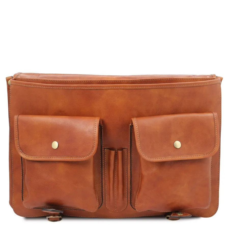 Ancona Mens Leather Messenger Bag