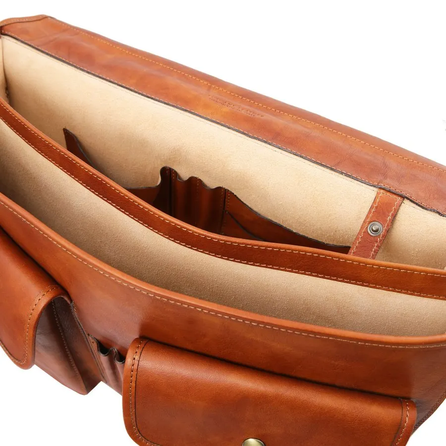 Ancona Mens Leather Messenger Bag