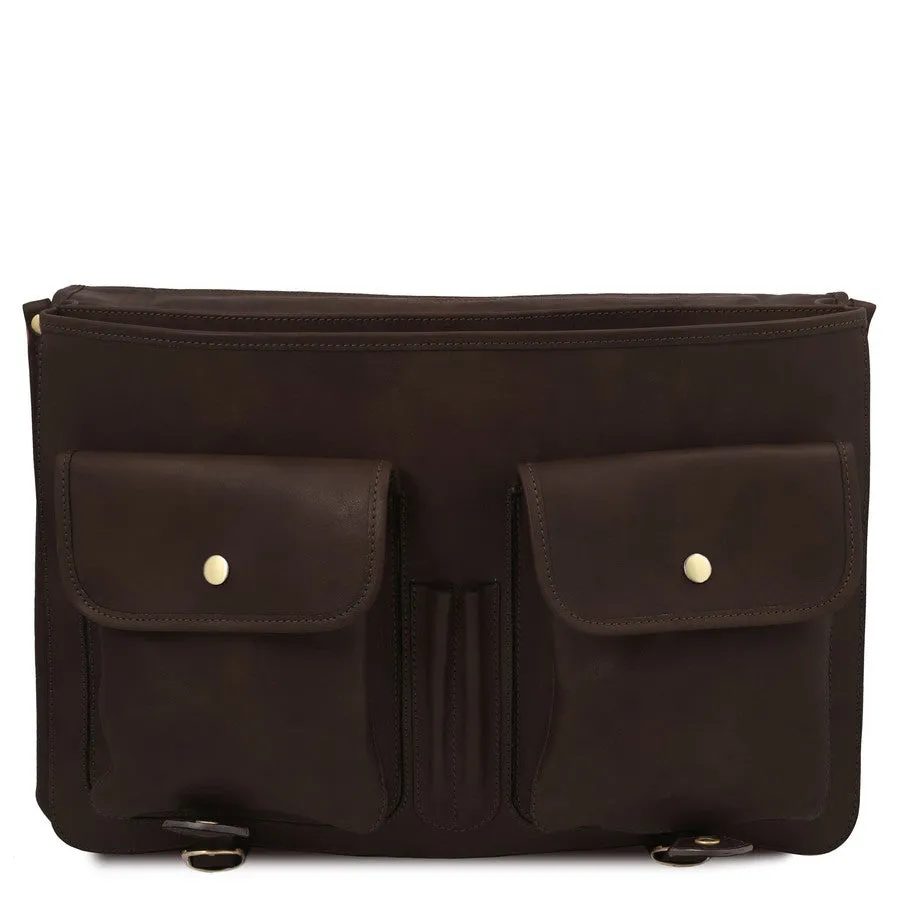 Ancona Mens Leather Messenger Bag