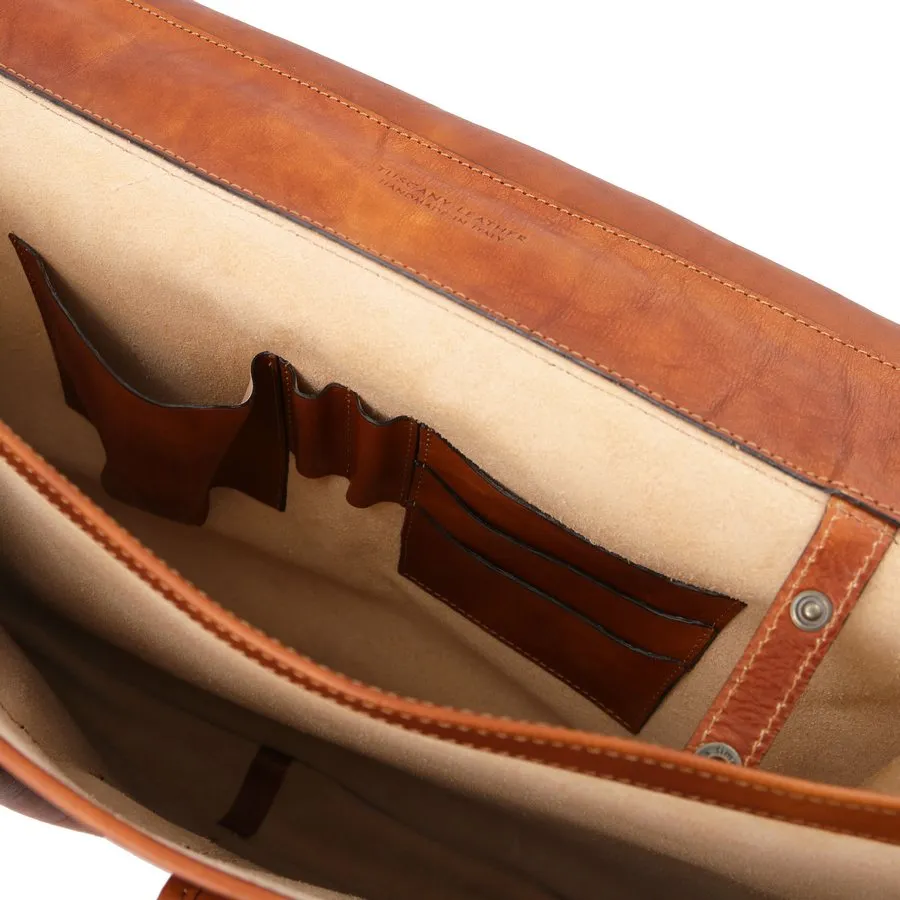 Ancona Mens Leather Messenger Bag