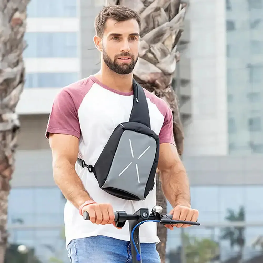 Anti theft sling cross-over backpack waterproof school gym unisex