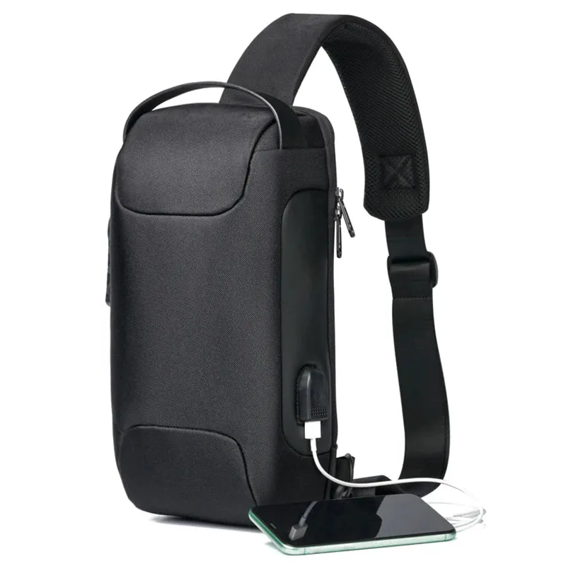 Anti-Theft Waterproof USB Oxford Crossbody Sling Messenger Backpack