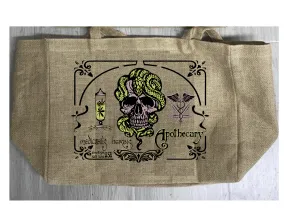 APOTHECARY MEDICAL MARIJUANA BURLAP TOTE BAG (Sold by the piece)