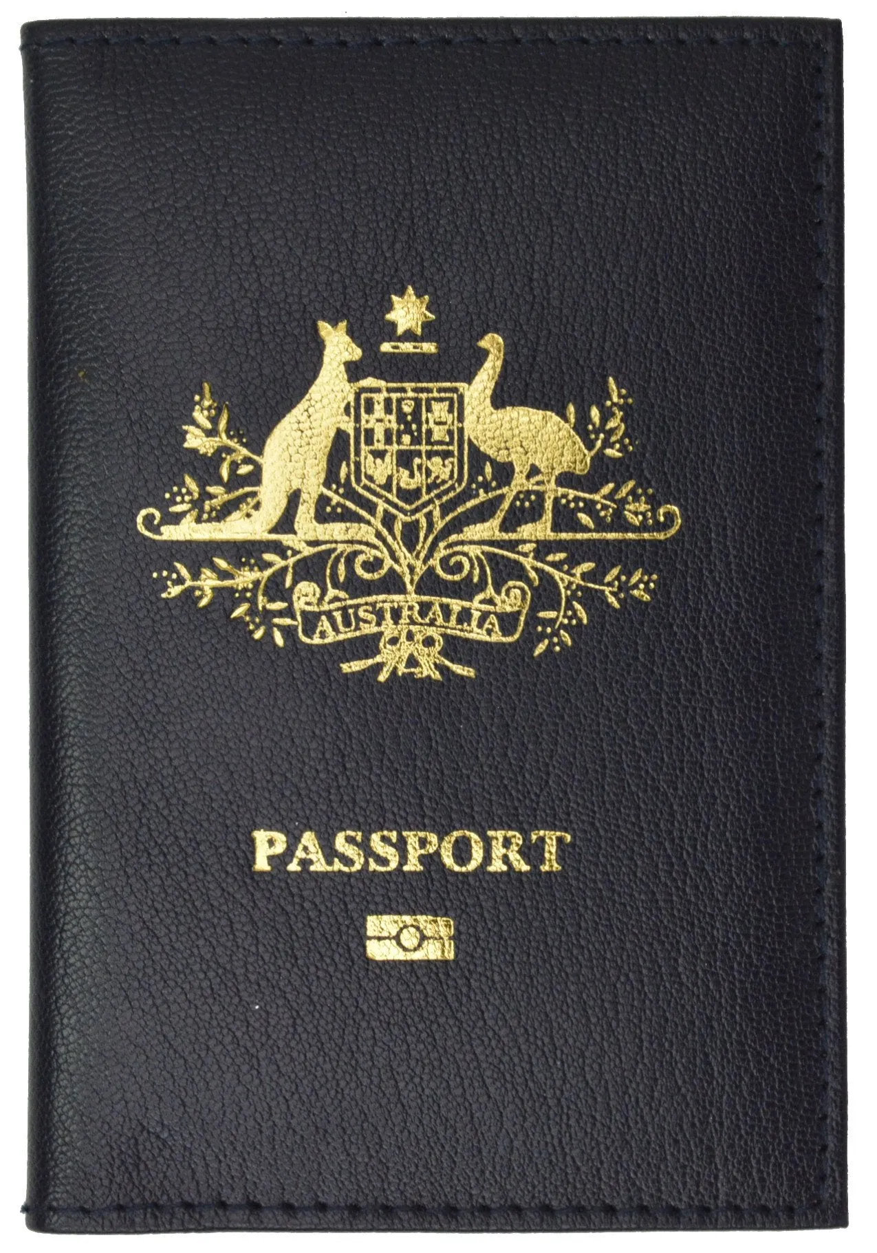 Australia Passport Cover Genuine Leather Passport Wallet Credit Card Slots for Travel with Imprint logo 601 Australia