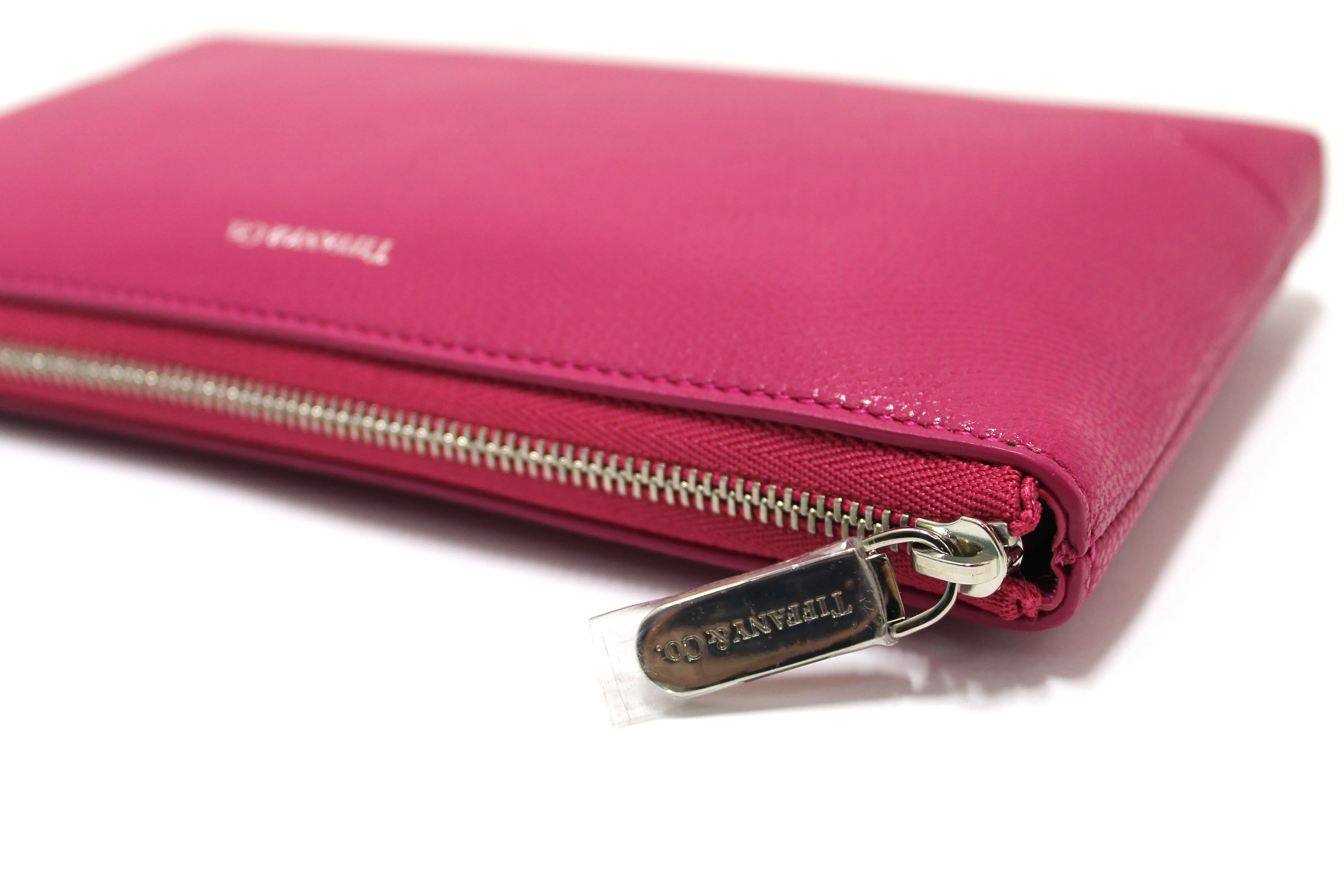 Authentic NEW Tiffany & Co. Magenta Pink Calfskin Leather Organizer Pouch