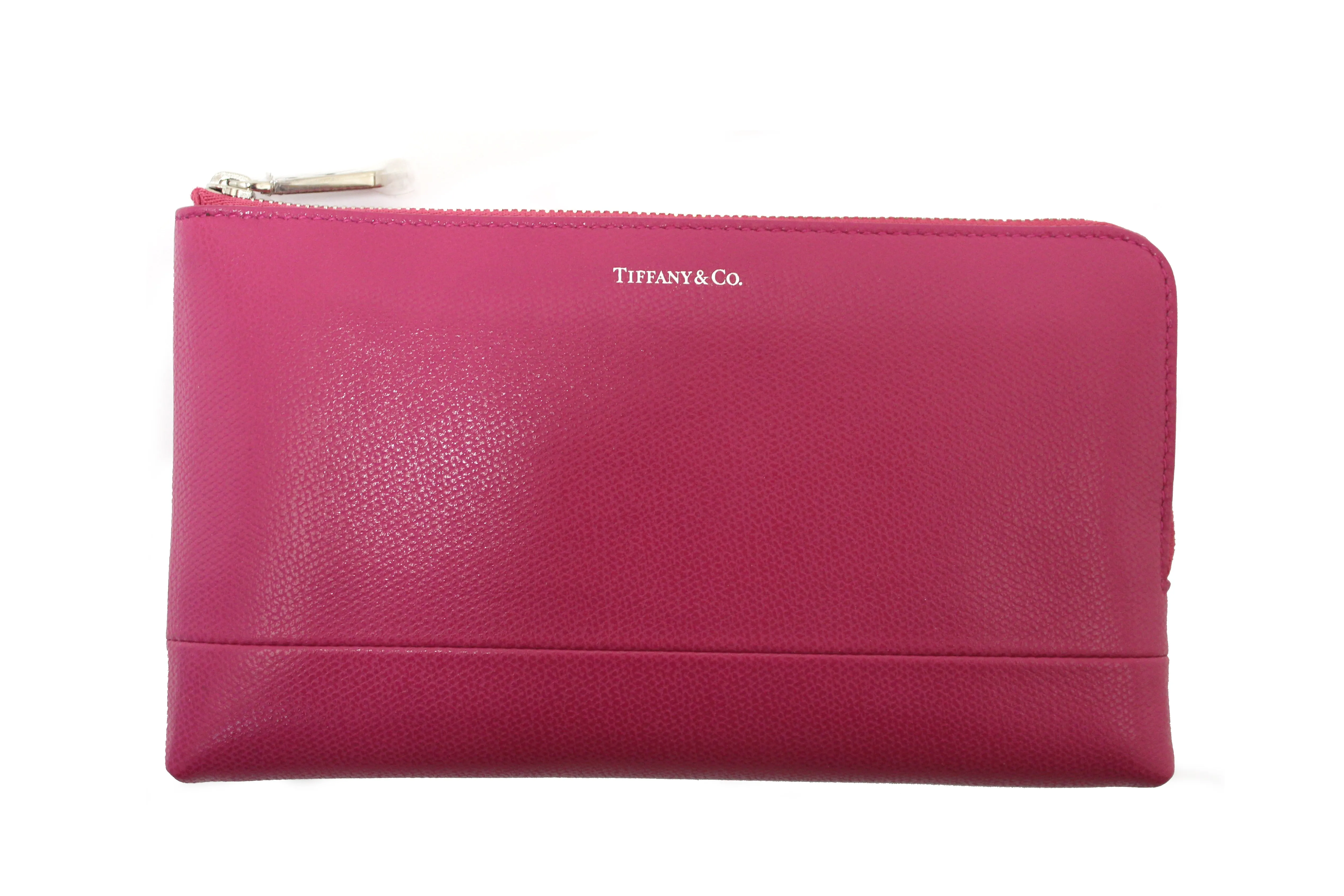 Authentic NEW Tiffany & Co. Magenta Pink Calfskin Leather Organizer Pouch