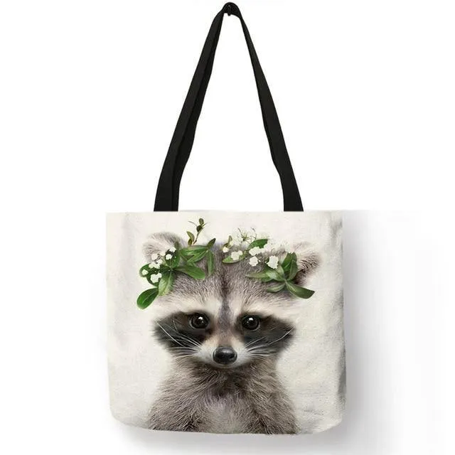 Baby Animals Canvas Tote Bag Collection