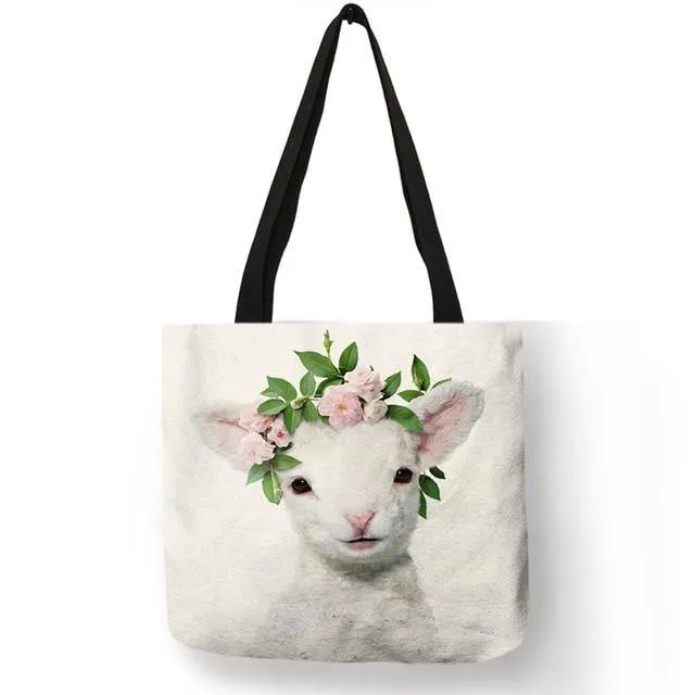 Baby Animals Canvas Tote Bag Collection