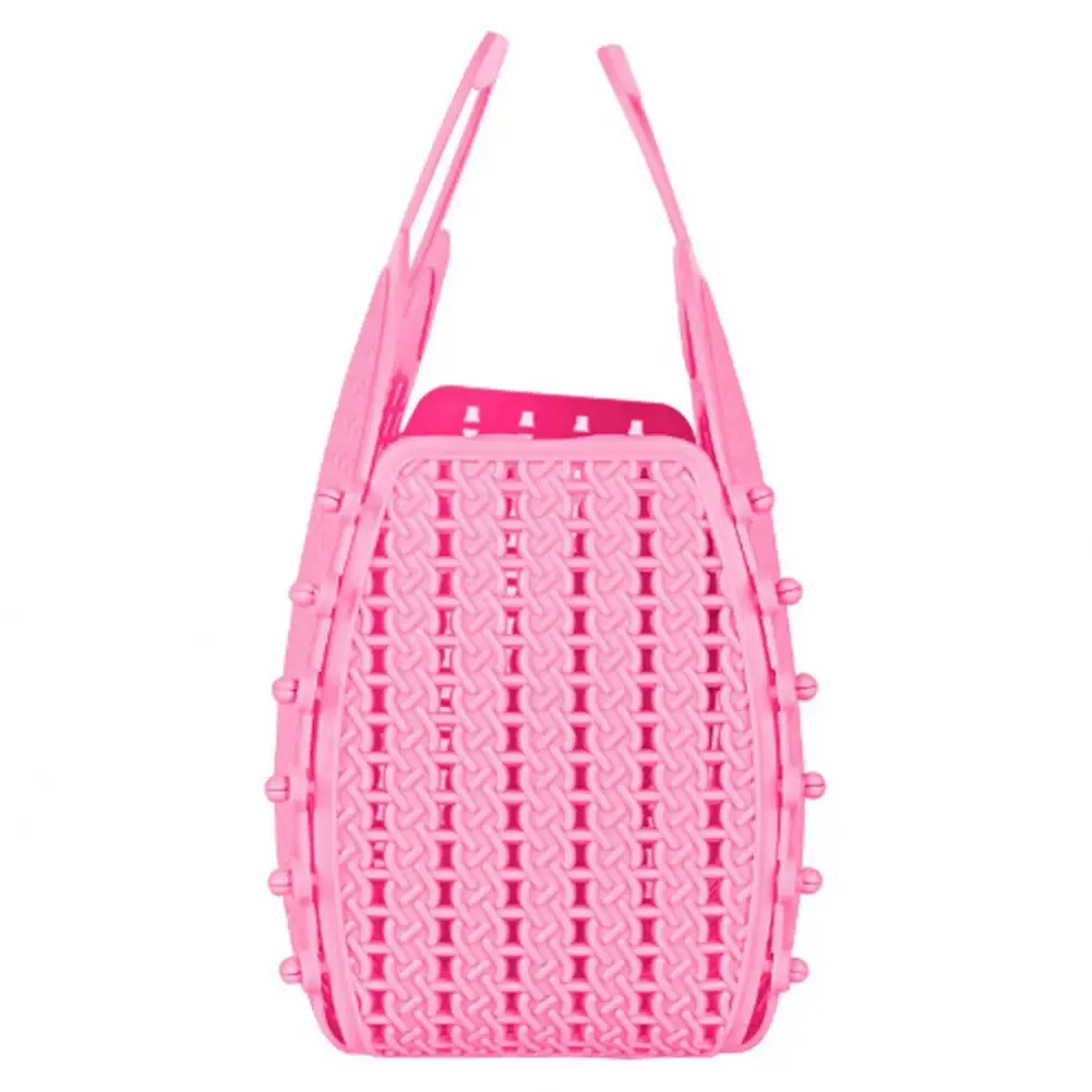 Baby Pink Foldable Mini Plastic Women's Tote Bag