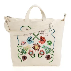 Baggu Horizontal Canvas Duck Bag / Embroidered Birds