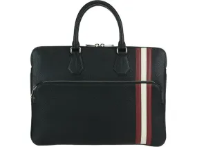 Bally Striped Leather Briefcase