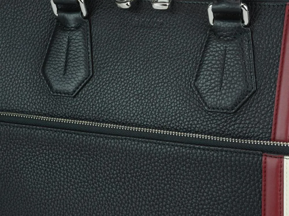 Bally Striped Leather Briefcase