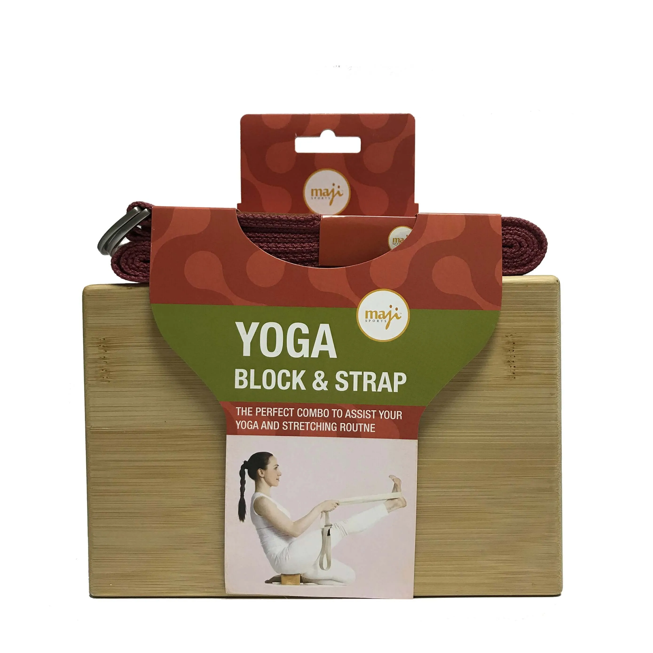 Bamboo Yoga Block & Strap Combo by Jupiter Gear