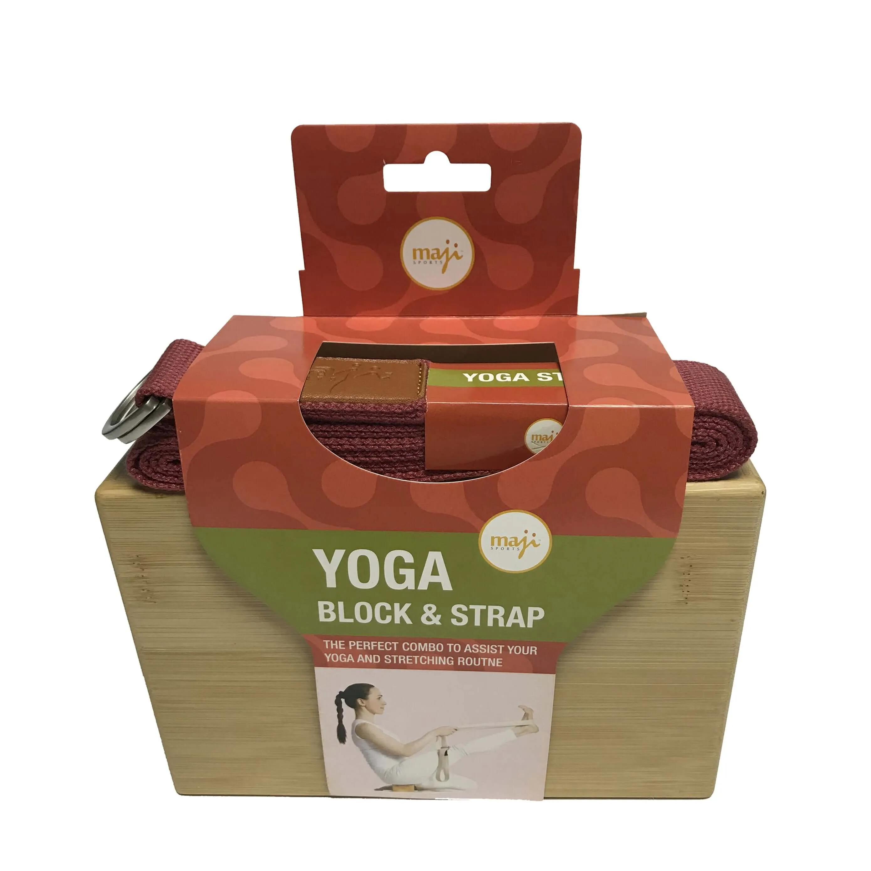 Bamboo Yoga Block & Strap Combo by Jupiter Gear