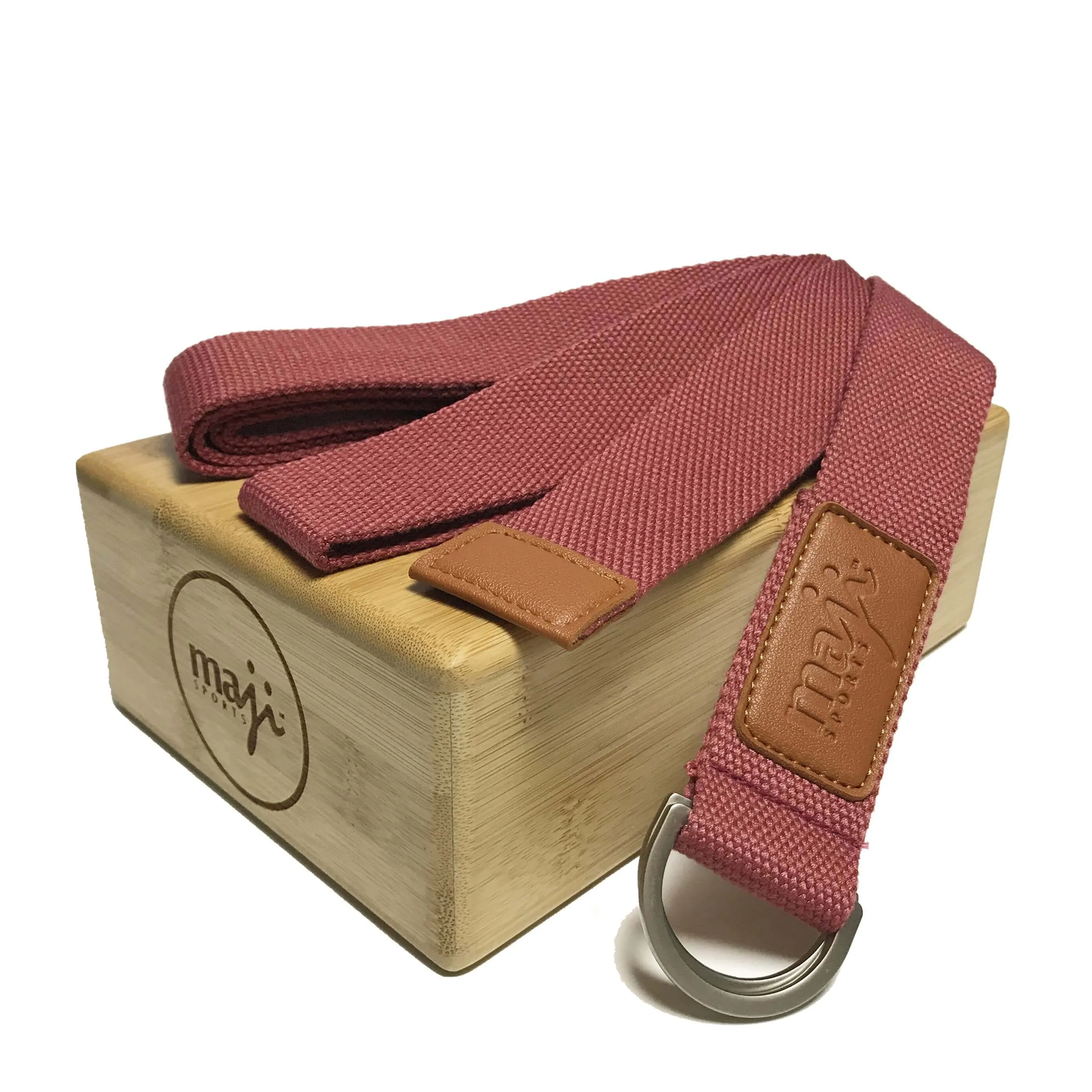 Bamboo Yoga Block & Strap Combo by Jupiter Gear