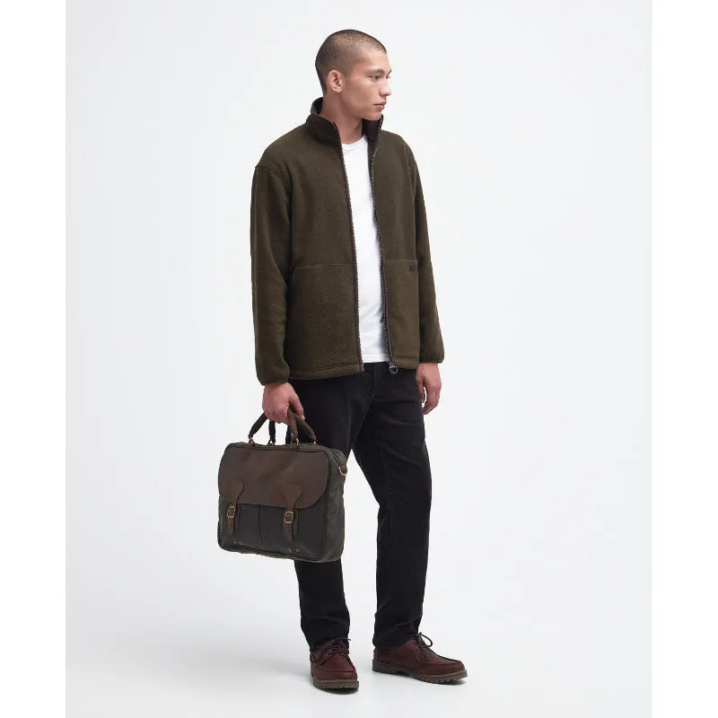 Barbour Wax Leather Briefcase - Olive