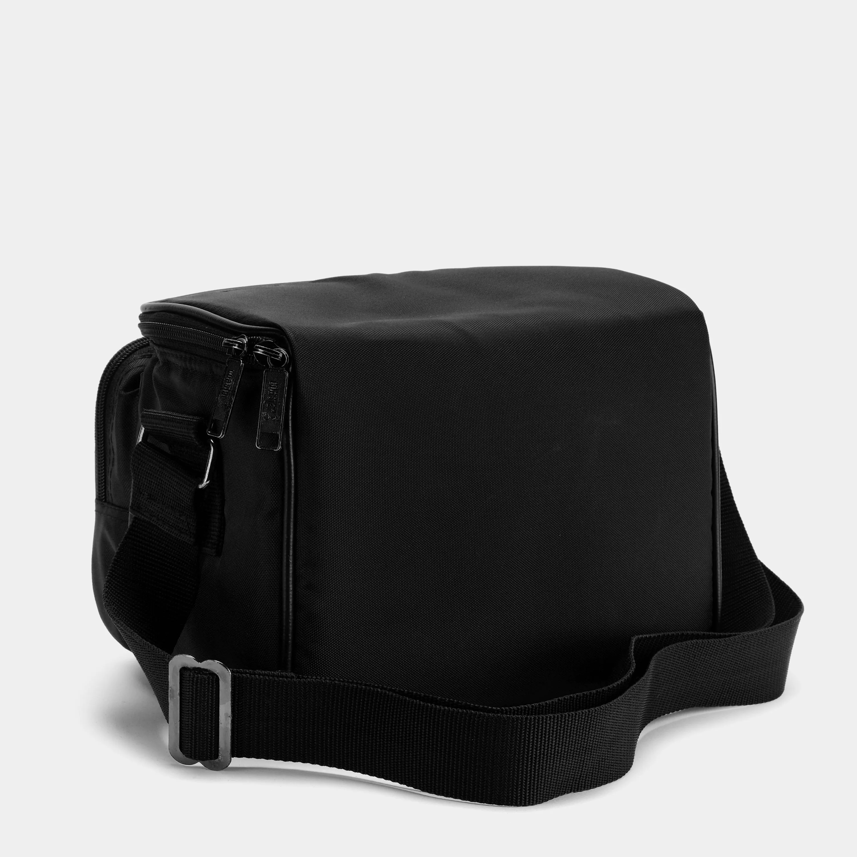 Black Camera Bag with Red Stripe